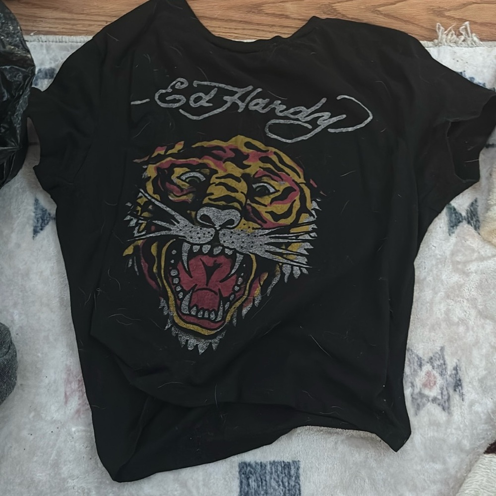 Brand: Ed hardy size: large style: crop top color:black